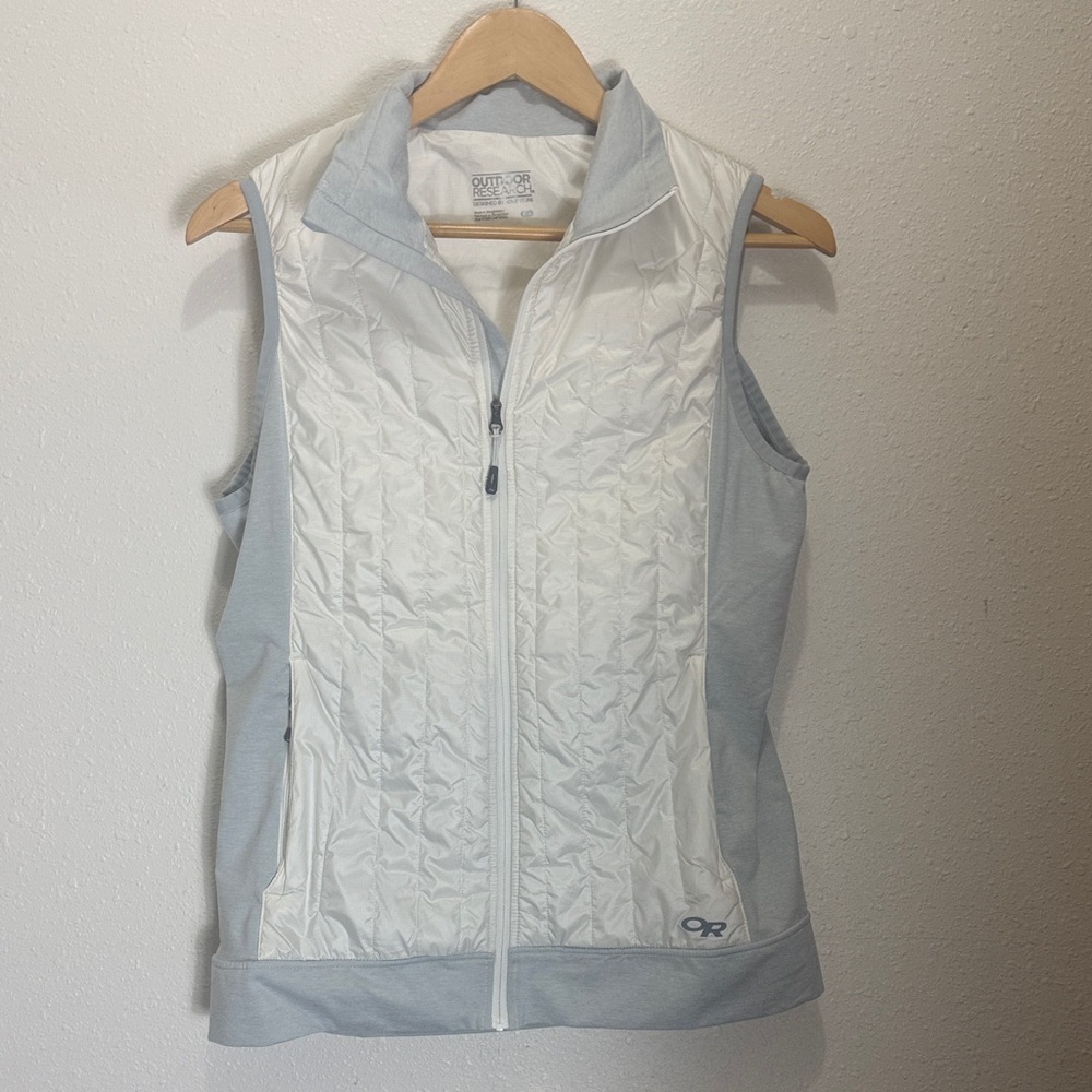 Outdoor Research Light Gray and White Vest, Size M